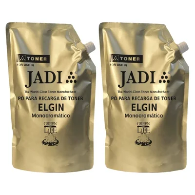Kit 2 Unidades De Pó Para Toner Elgin Preto 1kg Compatível Tl425u Pb211 Pd219