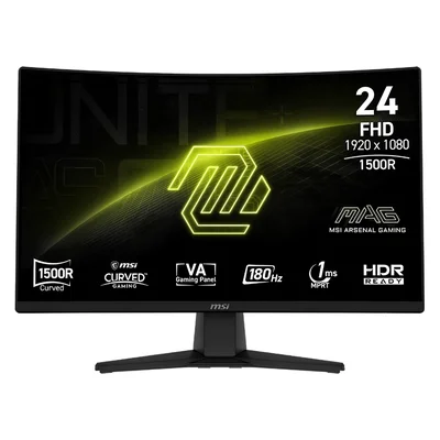 Monitor 23.6' Msi Curvo Mag 242c Full Hd 180hz 1ms 1920x1080 - 9s6-3bc31t-004