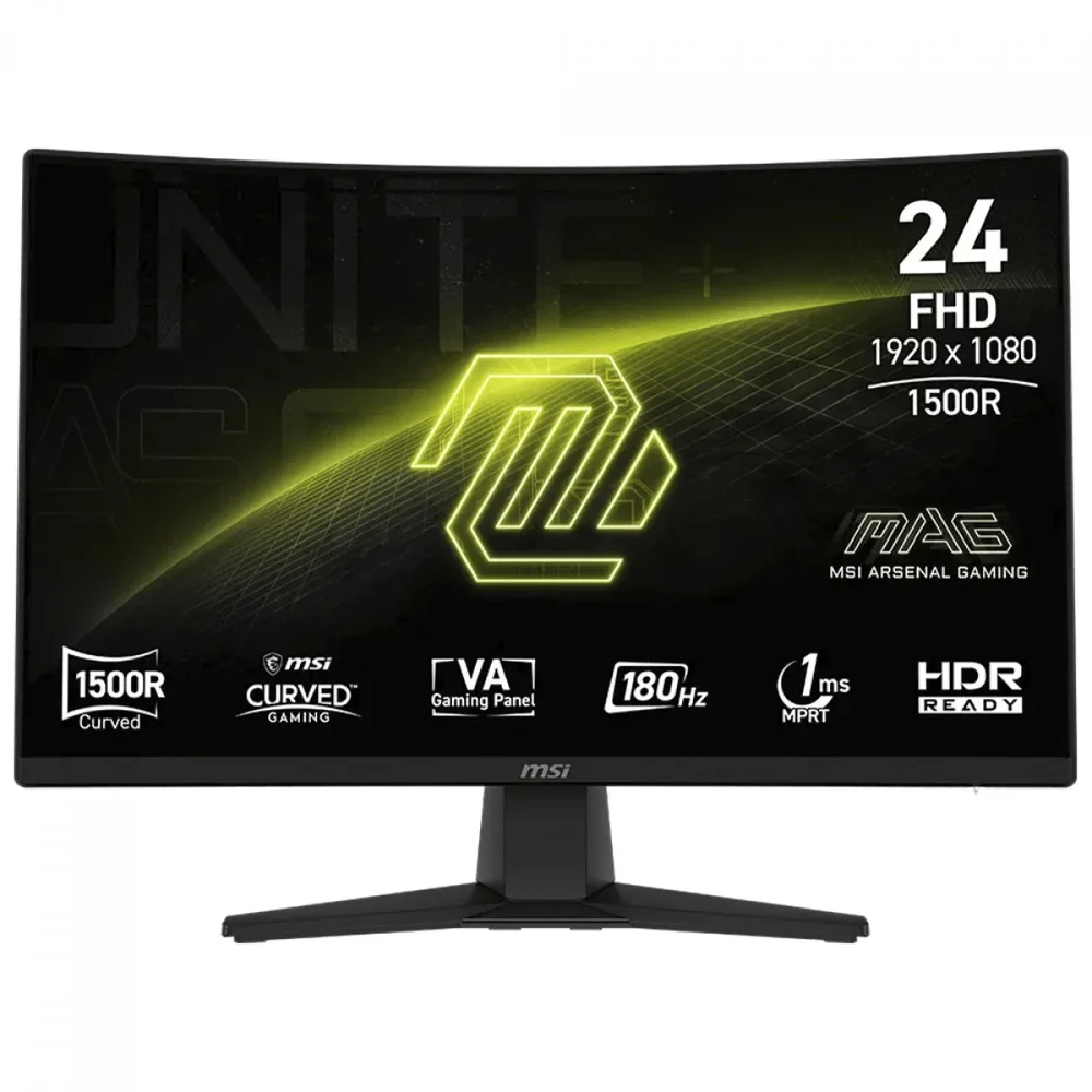 Monitor Gamer Msi Mag 242c, 24 Pol, Curvo, Full Hd, Va, 1ms, 180hz, 115% SRGB, HDMI/dp