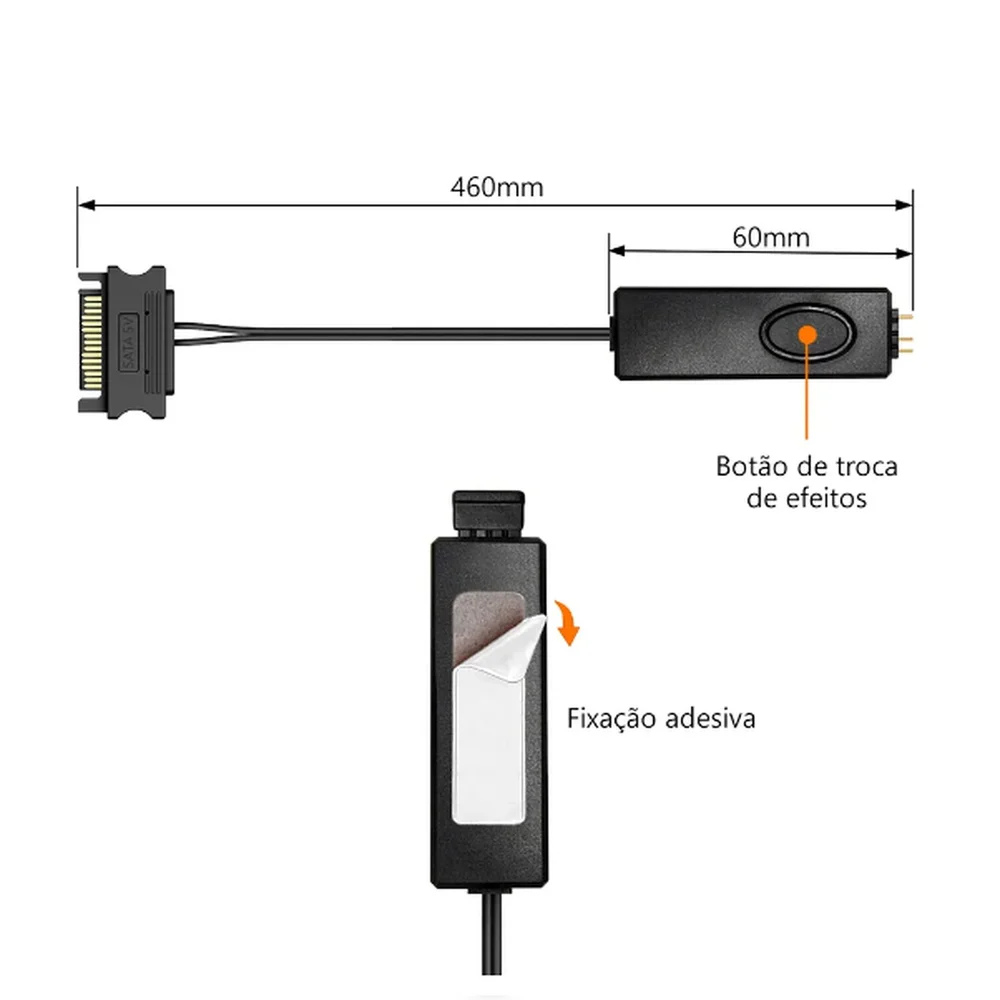 Controladora ARGB 5v Jonsbo Rc01 Sata 3 Pinos Preto 5