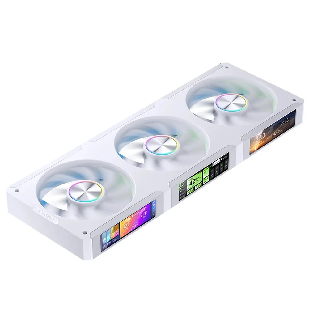 Fan 3 Em 1 Premium Jonsbo Zc-360w ARGB 360 Mm Com 3 Telas Lcd Branco 5