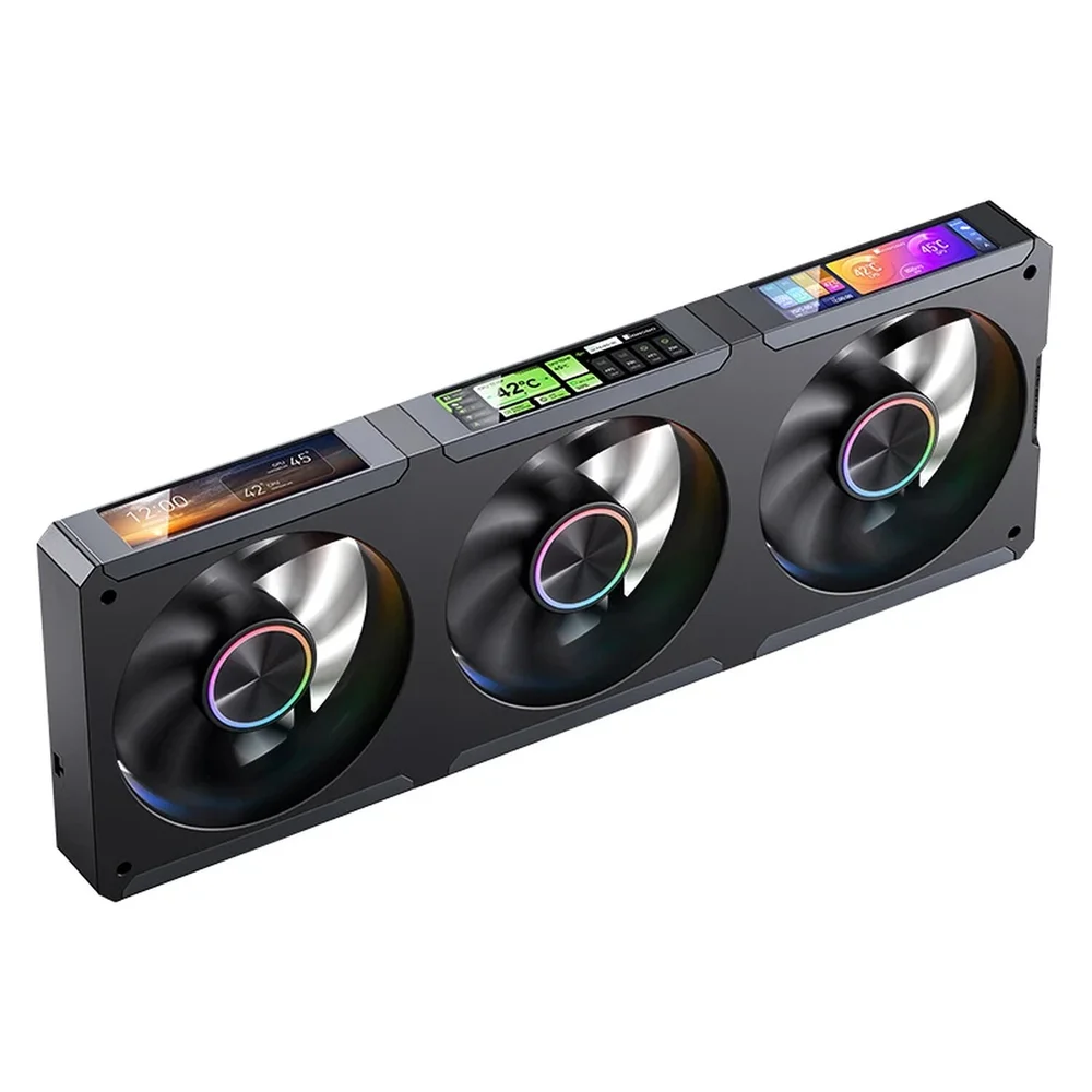 Fan 3 Em 1 Premium Jonsbo Zc-360b ARGB 360 Mm Com 3 Telas Lcd Preto 4