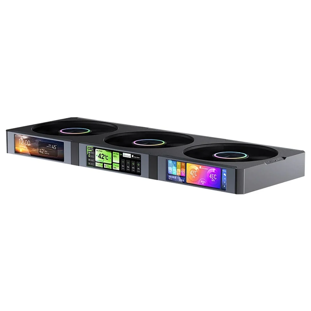 Fan 3 Em 1 Premium Jonsbo Zc-360b ARGB 360 Mm Com 3 Telas Lcd Preto 6