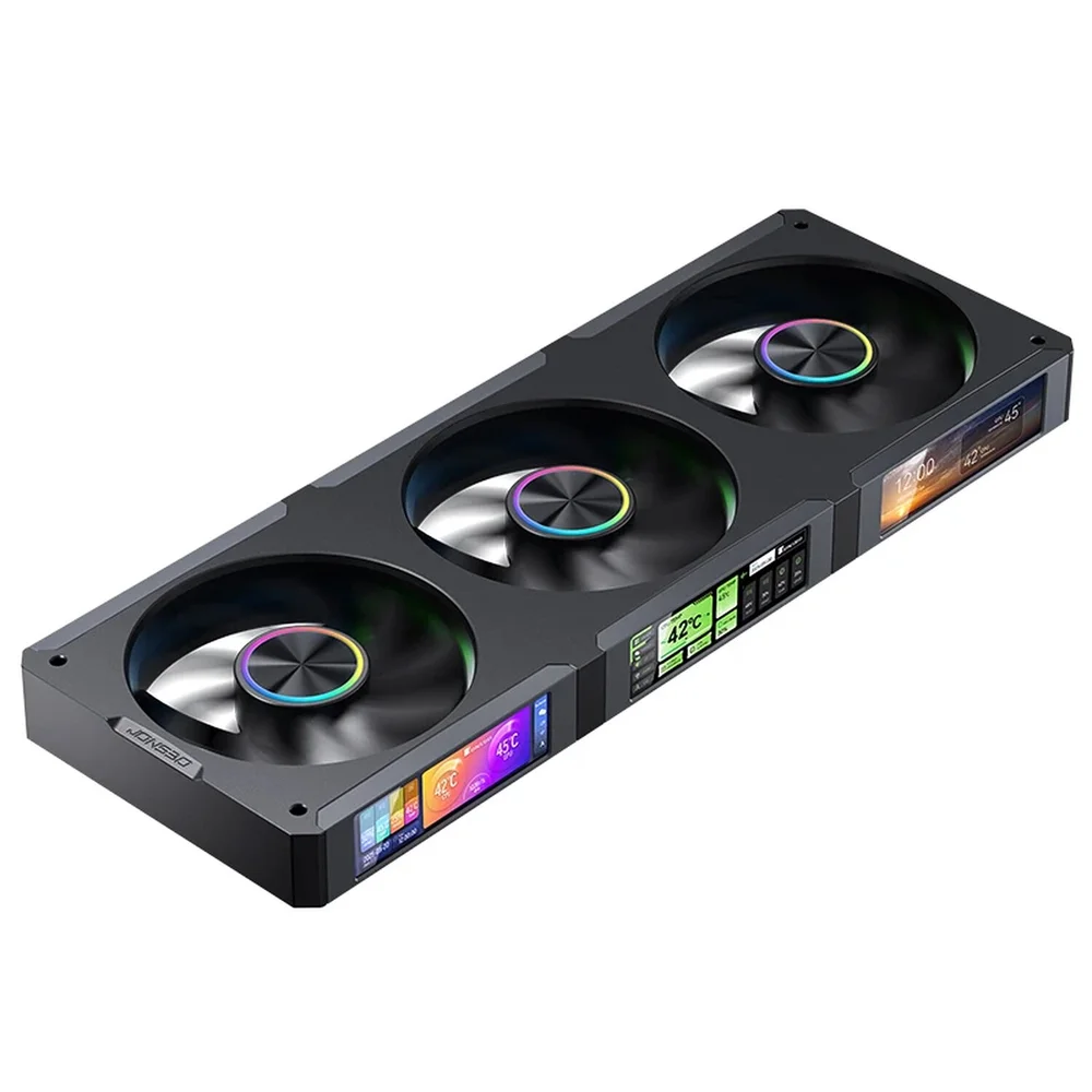 Fan 3 Em 1 Premium Jonsbo Zc-360b ARGB 360 Mm Com 3 Telas Lcd Preto 7