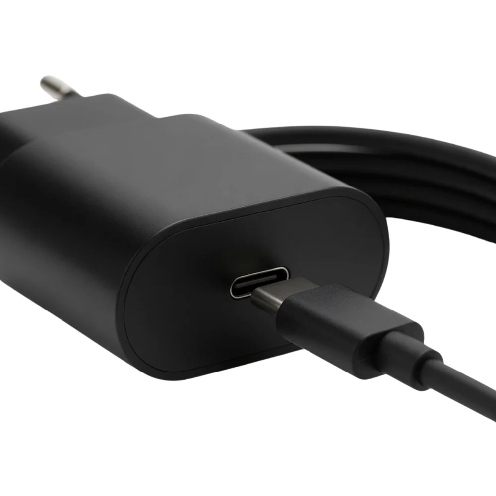 Carregador Usb-c Turbo Rápido Preto Para Celular E Tablet