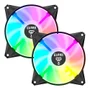 Kit 2 Cooler Fan Para Gabinete RGB Rainbow 120mm Molex 4pin Ventoinha Eurus Preto Clanm Gamer 3