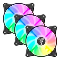 Kit 3 Cooler Fan Para Gabinete RGB Rainbow 120mm Molex 4pin Ventoinha Eurus Preto Clanm Gamer 2