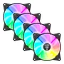 Kit 4 Cooler Fan Para Gabinete RGB Rainbow 120mm Molex 4pin Ventoinha Eurus Preto Clanm Gamer 3