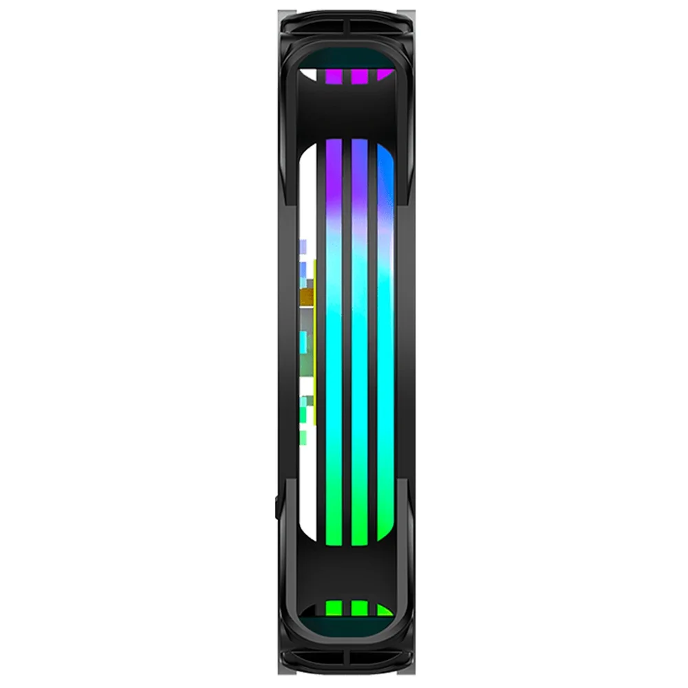 Kit 4 Cooler Fan Para Gabinete RGB Rainbow 120mm Molex 4pin Ventoinha Eurus Preto Clanm Gamer 8