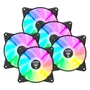 Kit 5 Cooler Fan Para Gabinete RGB Rainbow 120mm Molex 4pin Ventoinha Eurus Preto Clanm Gamer 3