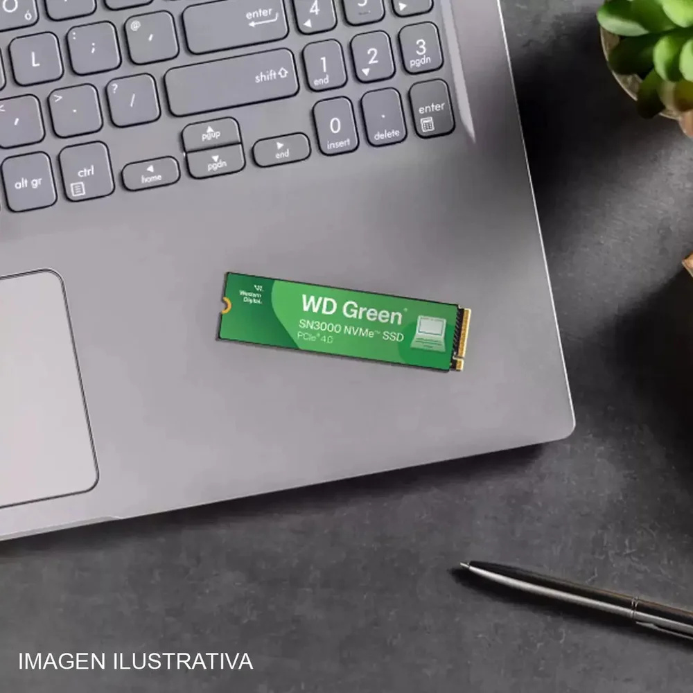 Imagem 2 de 5 do produto Nvme 1TB | Unidade De Estado Sólido Western Digital Sn3000 Nvme Pcie 4.0 5000/4200 Mb/s M.2 Ssd Wds100t4g0e-00cps0 Preto