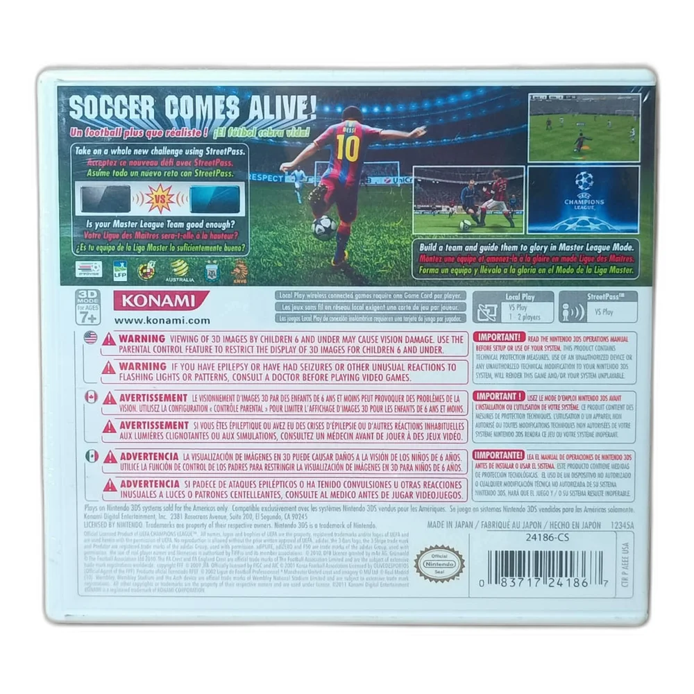 Jogo Pro Evolution Soccer 2011 Nintendo 3ds Capa Holográfica