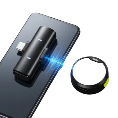 Microfone Sem Fio Usb C Profissional Dois Microfones