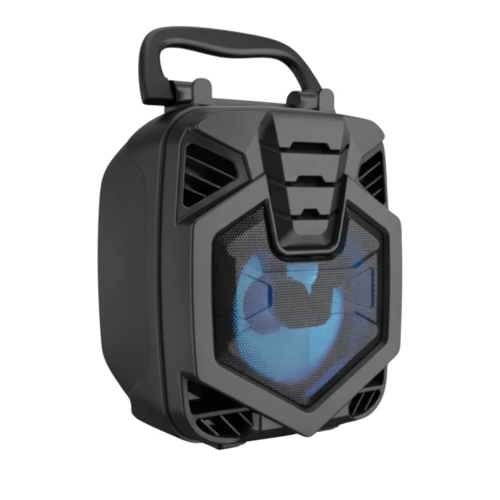 Imagem 3 de 5 do produto Som Portátil Bluetooth Luzes LED Azul Alça Transporte