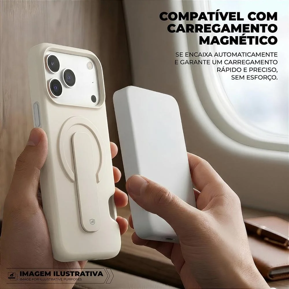 Imagem 4 de 5 do produto Capa Para Iphone 17 Pro - Card Ring - Off White - Gshield