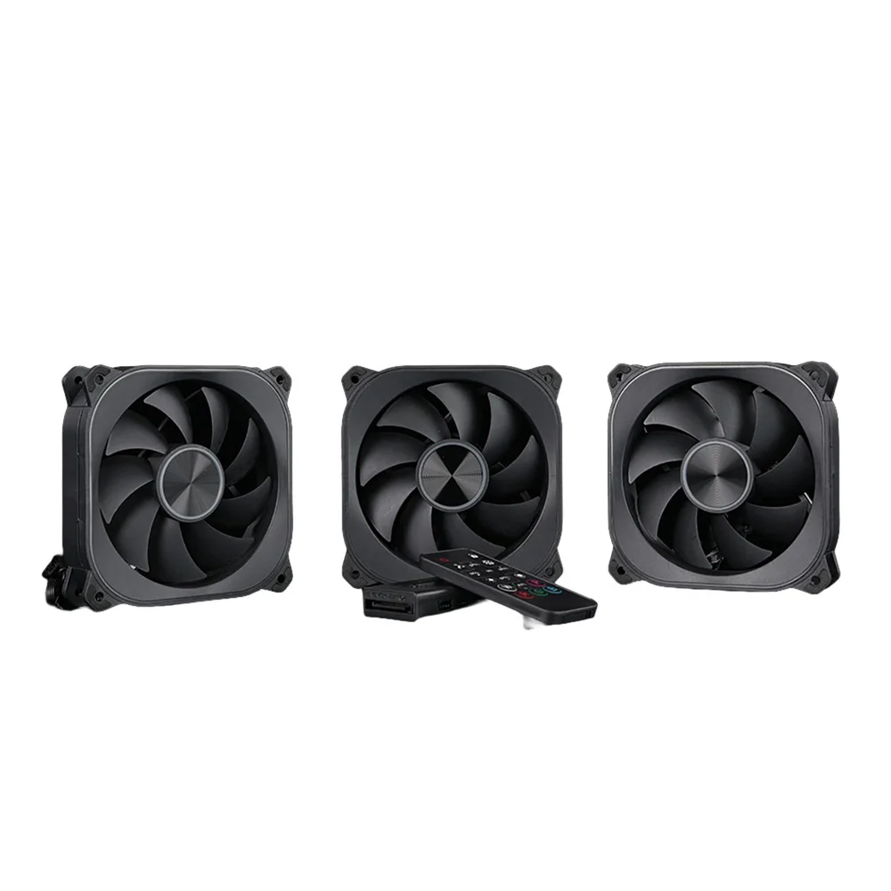 Kit 3 Fan 120mm Aerion Veil S Com Controladora ARGB Preto Fan100 4
