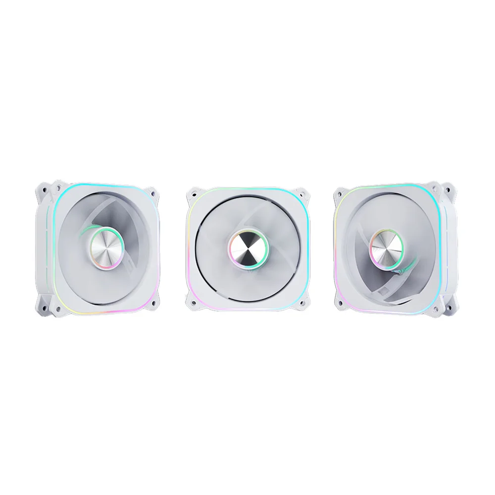 Kit 3 Fan 120mm Aerion Veil S Com Controladora ARGB Branco Fan100 4