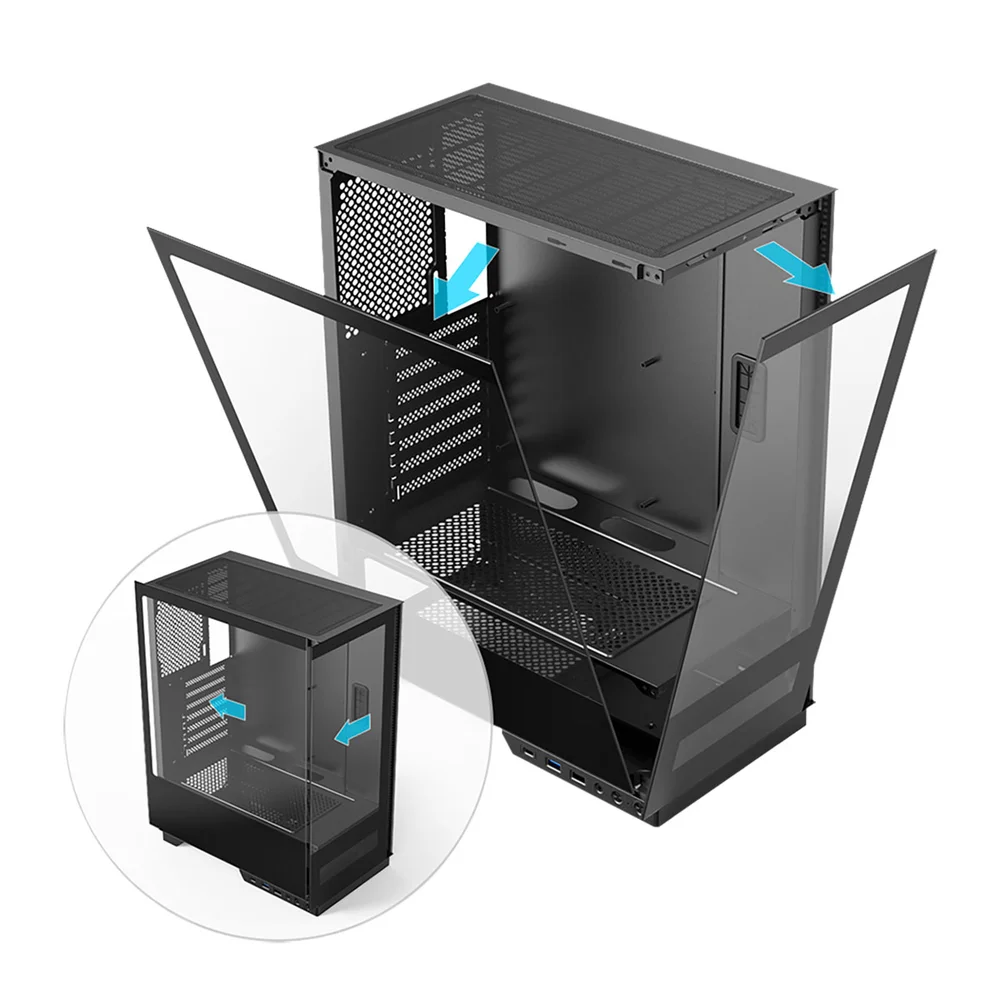 Imagem 2 de 4 do produto Gabinete Gamer Mid Tower Sem Fan Sem Fonte Gab130 Arch V1sion Preto Aerion