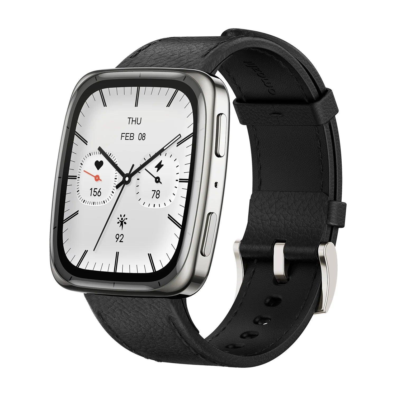 Smartwatch Amazfit Active 2 Premium, Tela Quadrada AmoLED, Bluetooth, Gps, Nfc, Até 10 Dias De Bateria - Prata