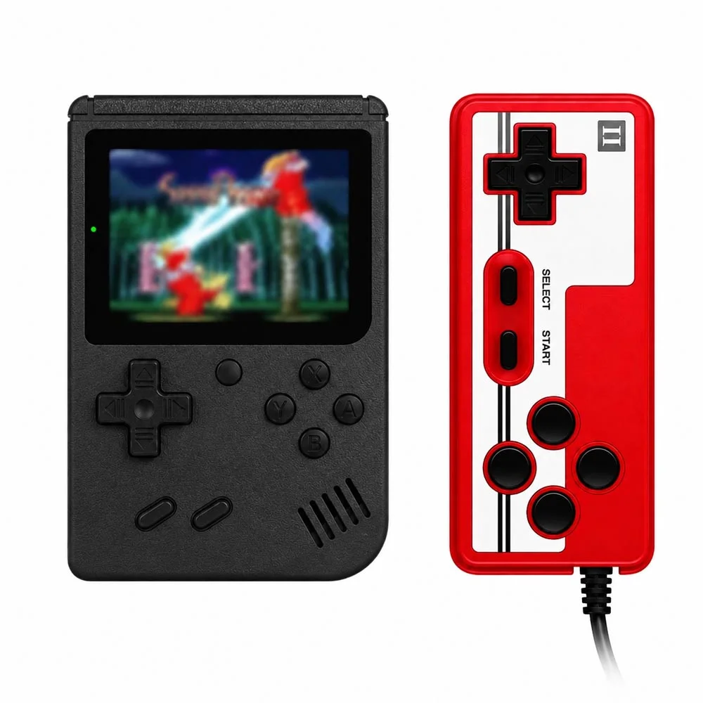 Imagem 1 de 5 do produto Super Mini Video Game Portátil 400 Em 1 Retrô Com Controle Extra Cor:preto