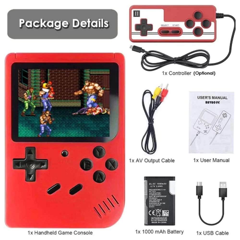 Imagem 5 de 5 do produto Super Mini Video Game Portátil 400 Em 1 Retrô Com Controle Extra Cor:preto