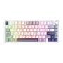 Teclado Mecanico Gamer Sem Fio Tri Mode Bluetooth Fire Phoenix Bk-f75 Pro White And Blue Switch Pink Gold