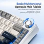Teclado Mecanico Gamer Sem Fio Tri Mode Bluetooth Fire Phoenix Bk-f75 Pro White And Blue Switch Pink Gold