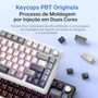 Teclado Mecanico Gamer Sem Fio Tri Mode Bluetooth Fire Phoenix Bk-f75 Pro White And Blue Switch Pink Gold