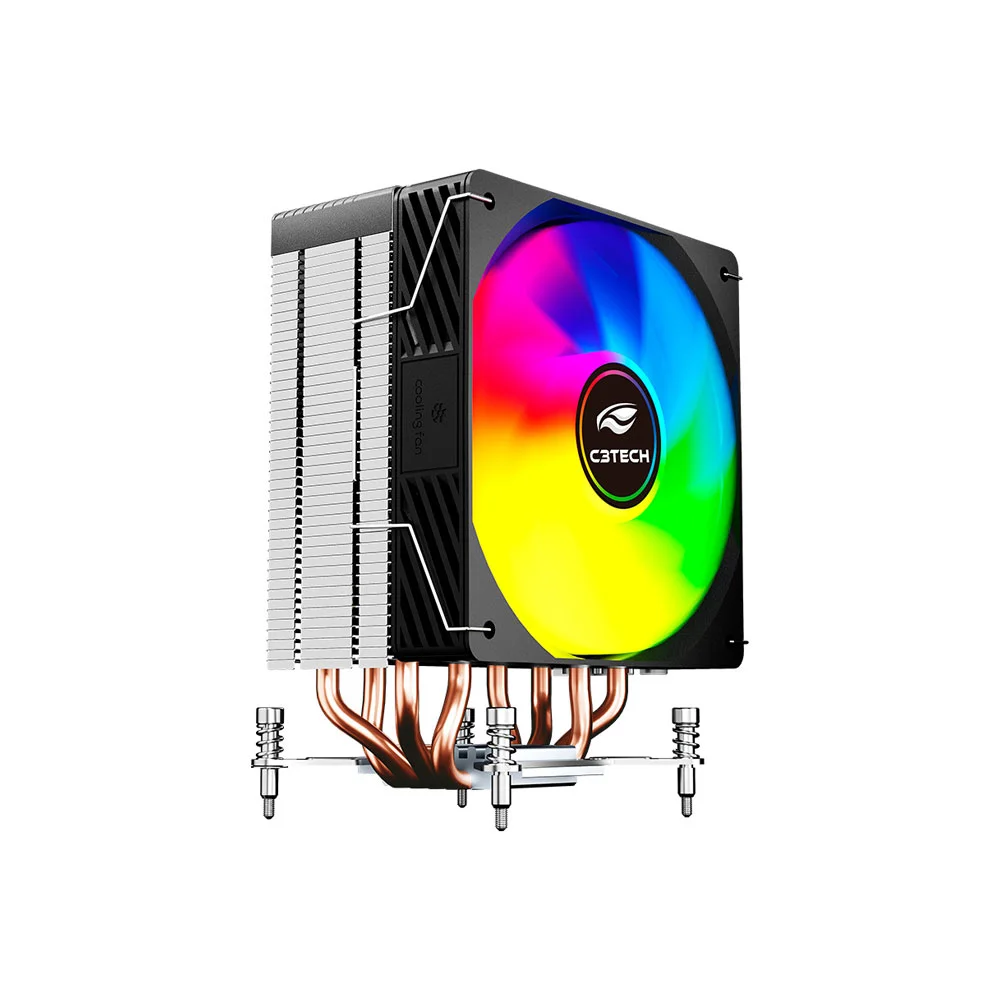 Imagem 2 de 4 do produto Cooler Gamer C3Tech Universal RGB P/ Intel E Amd - Fc-l140m