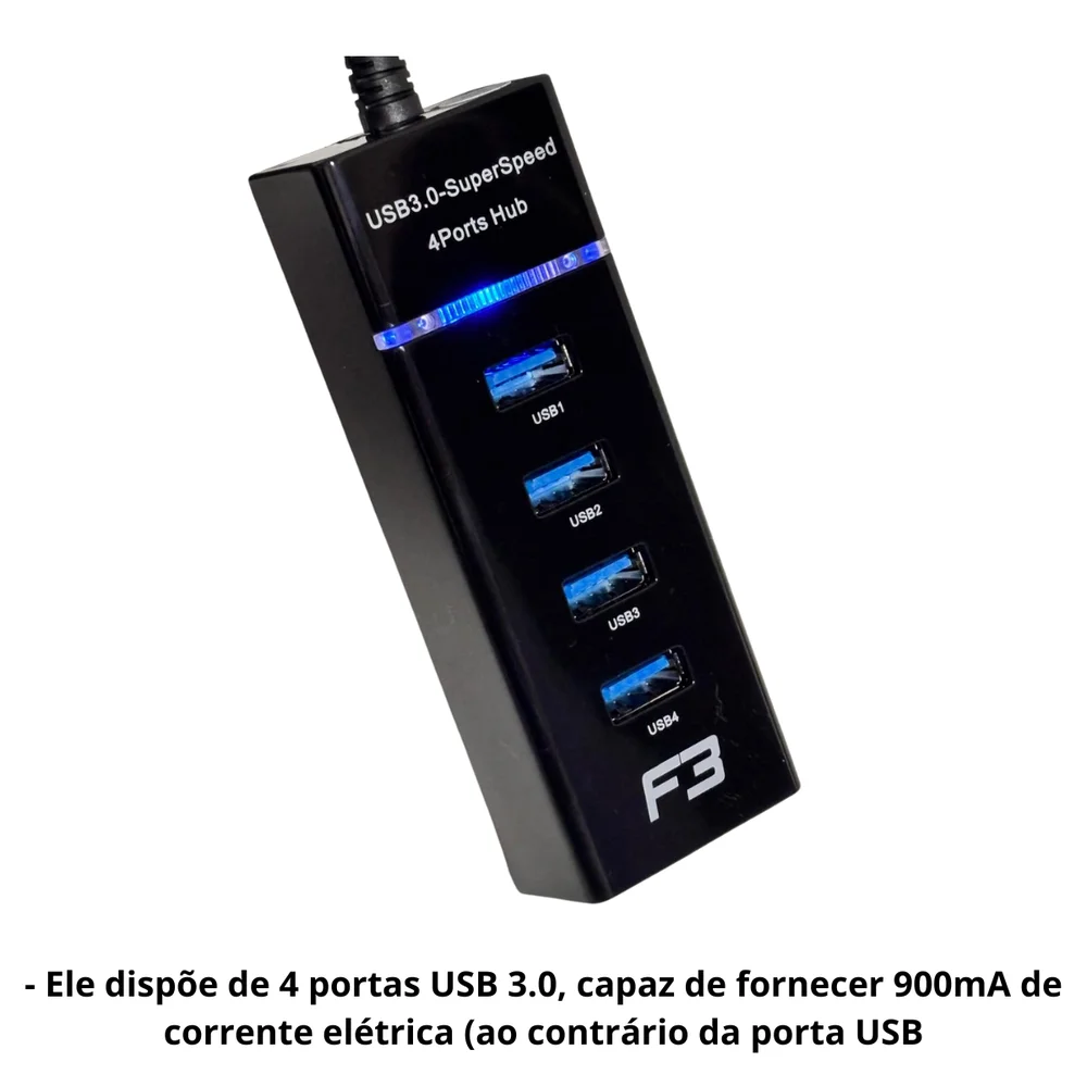 Imagem 2 de 4 do produto Hub Usb 3.0 4 Portas Super Speedy