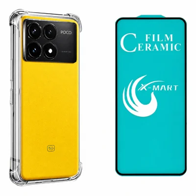 Capa Anti Impactos + Película De Cerâmica 9d Para Xiaomi Poco X6 Pro