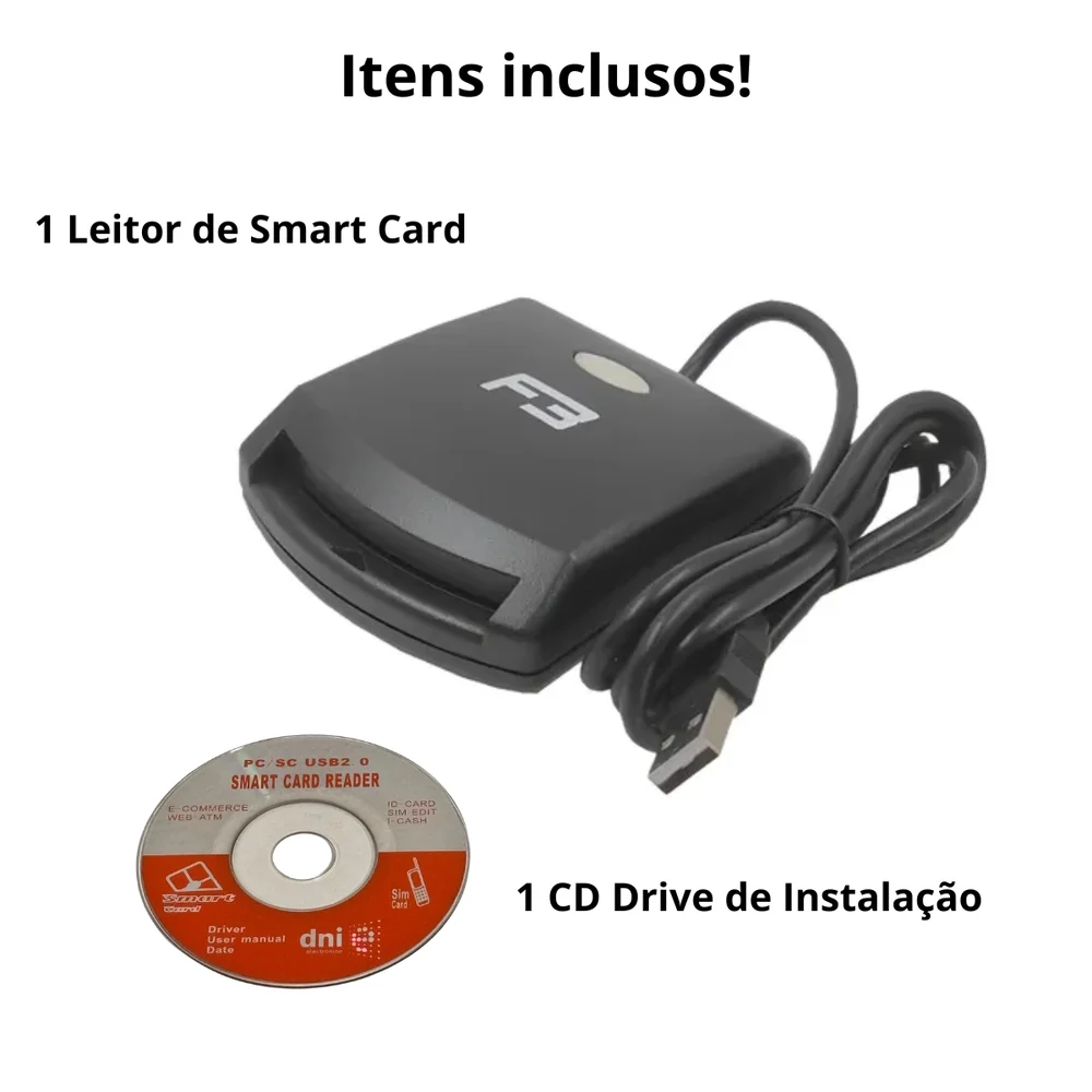 Imagem 2 de 4 do produto Leitor De Smart Card Cnpj Ecpf Usb