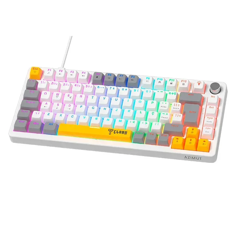 Imagem 4 de 5 do produto Teclado Gamer 75% Azimut Lyra - Branco/cinza - Software/RGB - Mecanico - Clanm