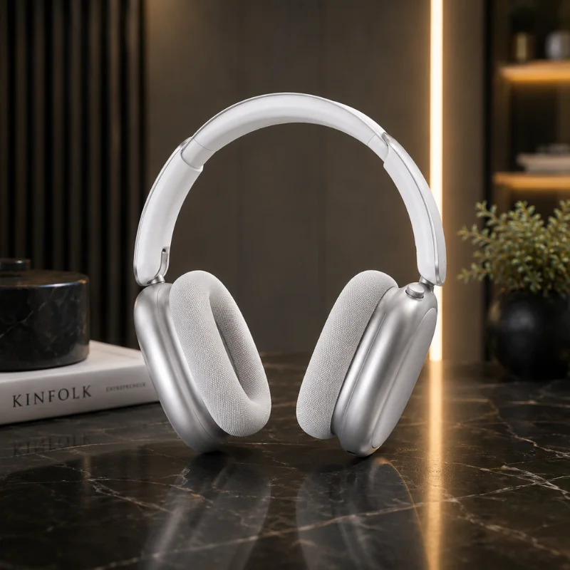 Imagem 5 de 5 do produto Hrebos Premium Hp-400 Condor Sound Bluetooth 6.0 | Headphone Over-ear Com Graves Potentes E Até 21h De Bateria Cor:branc