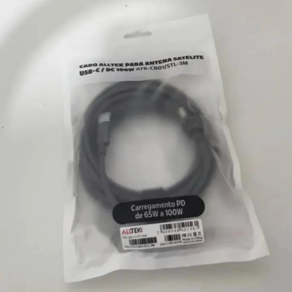 Imagem 2 de 5 do produto Cabo Usb-c Para Starlink Mini 3m 100w Alltek Atk-cb01/stl-3m
