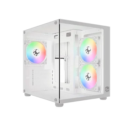 Gabinete Gamer Bluecase Pure Pro Bg-064 Cor Branca C/ 3 Fans
