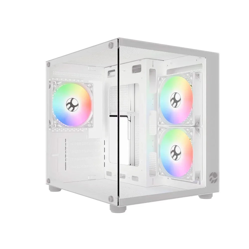 Gabinete Gamer Bluecase Pure Pro Bg-064 Cor Branca C/ 3 Fans