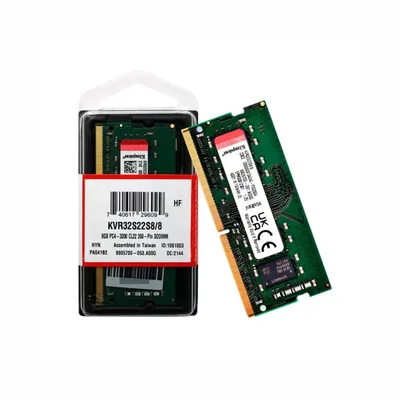 Memoria Ram Para Notebook Kingston Valueram So-dimm 8GB 3200mhz Ddr4 Cl22 Kvr32s22s8-8