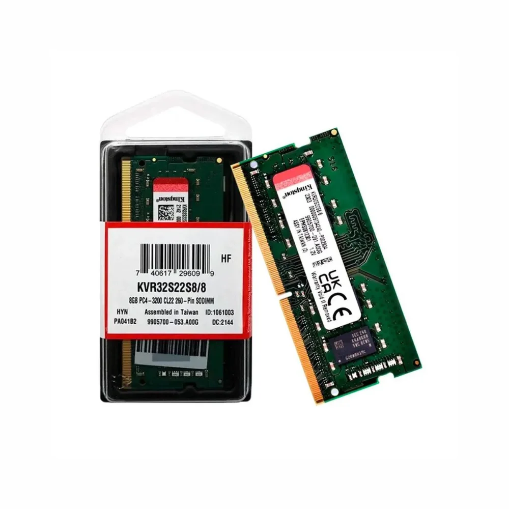 Memoria Ram Para Notebook Kingston Valueram So-dimm 8GB 3200mhz Ddr4 Cl22 Kvr32s22s8-8