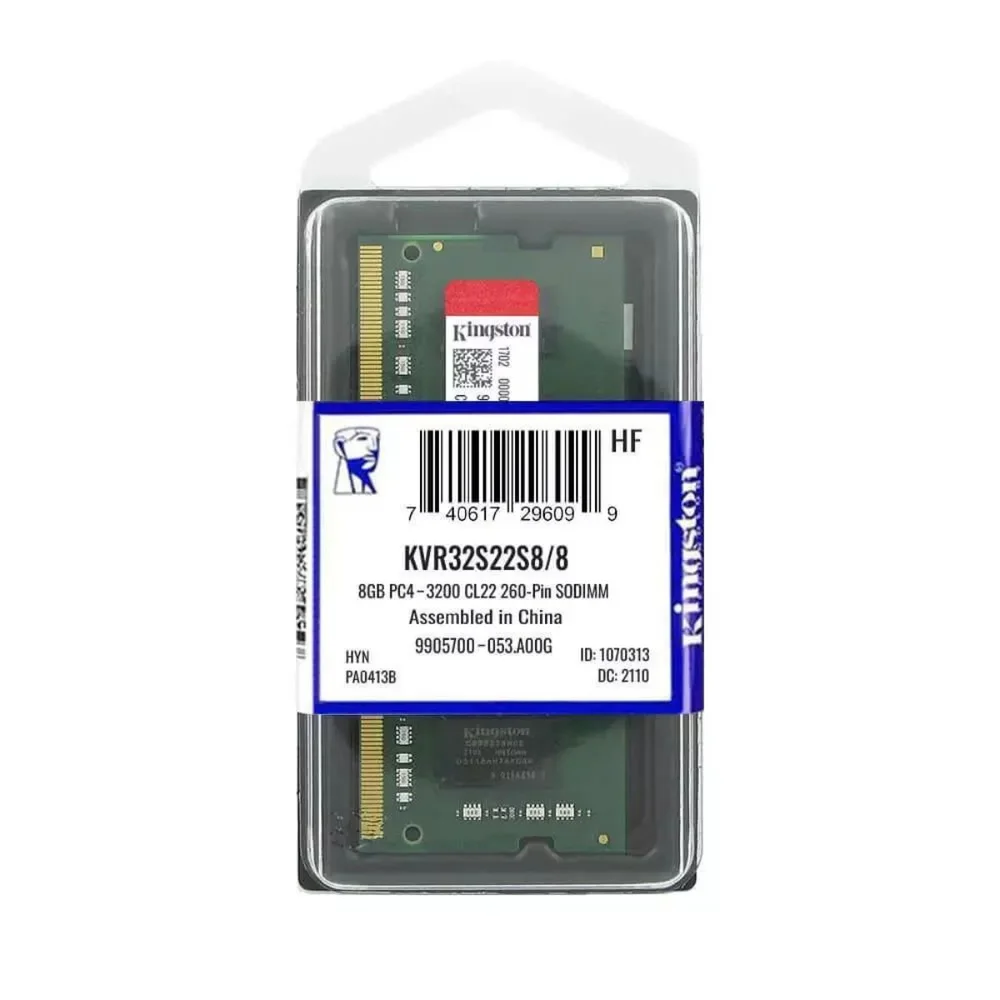 Imagem 2 de 4 do produto Memoria Ram Para Notebook Kingston Valueram So-dimm 8GB 3200mhz Ddr4 Cl22 Kvr32s22s8-8