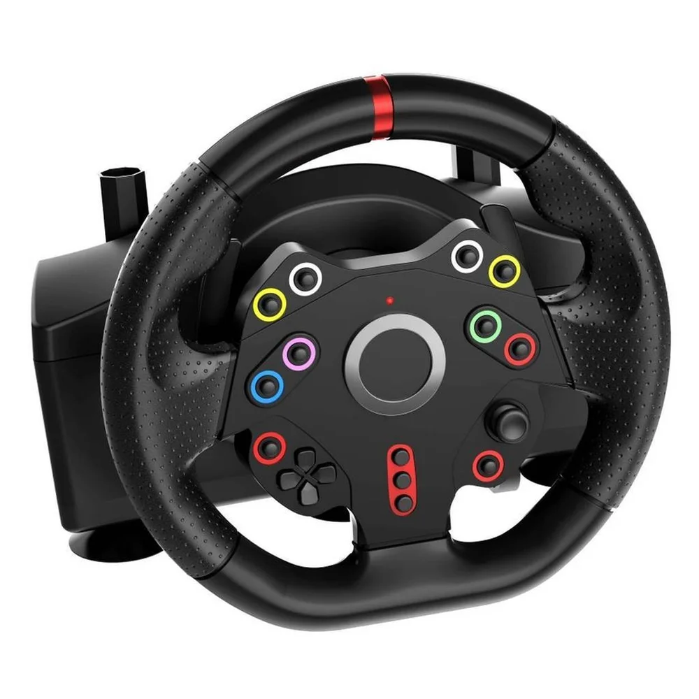 Imagem 2 de 5 do produto Volante Gamer Com Câmbio E Pedal Vibração 270 Graus Para PC Console Usb Kp-5817