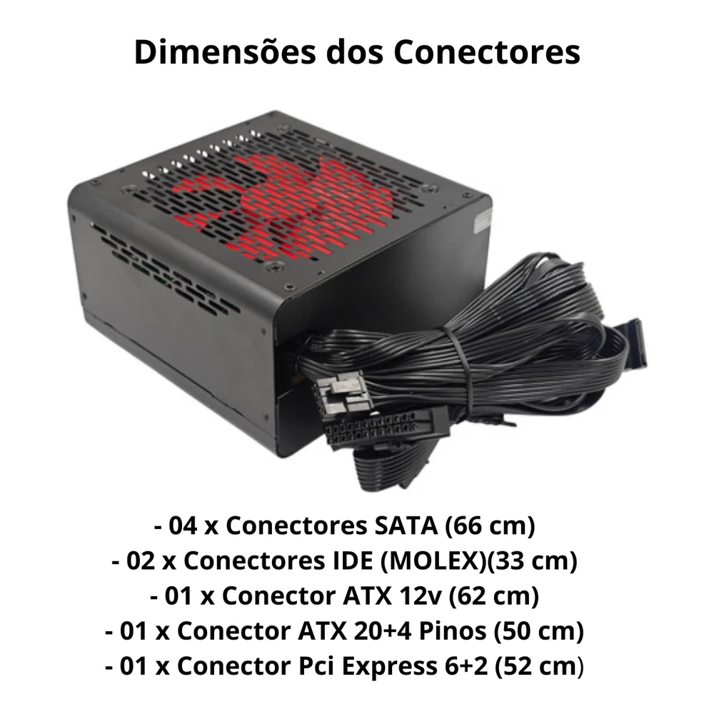 Imagem 3 de 5 do produto Fonte Gamer Atx 550w  80 Plus Bronze Com Cabo Ft8-550