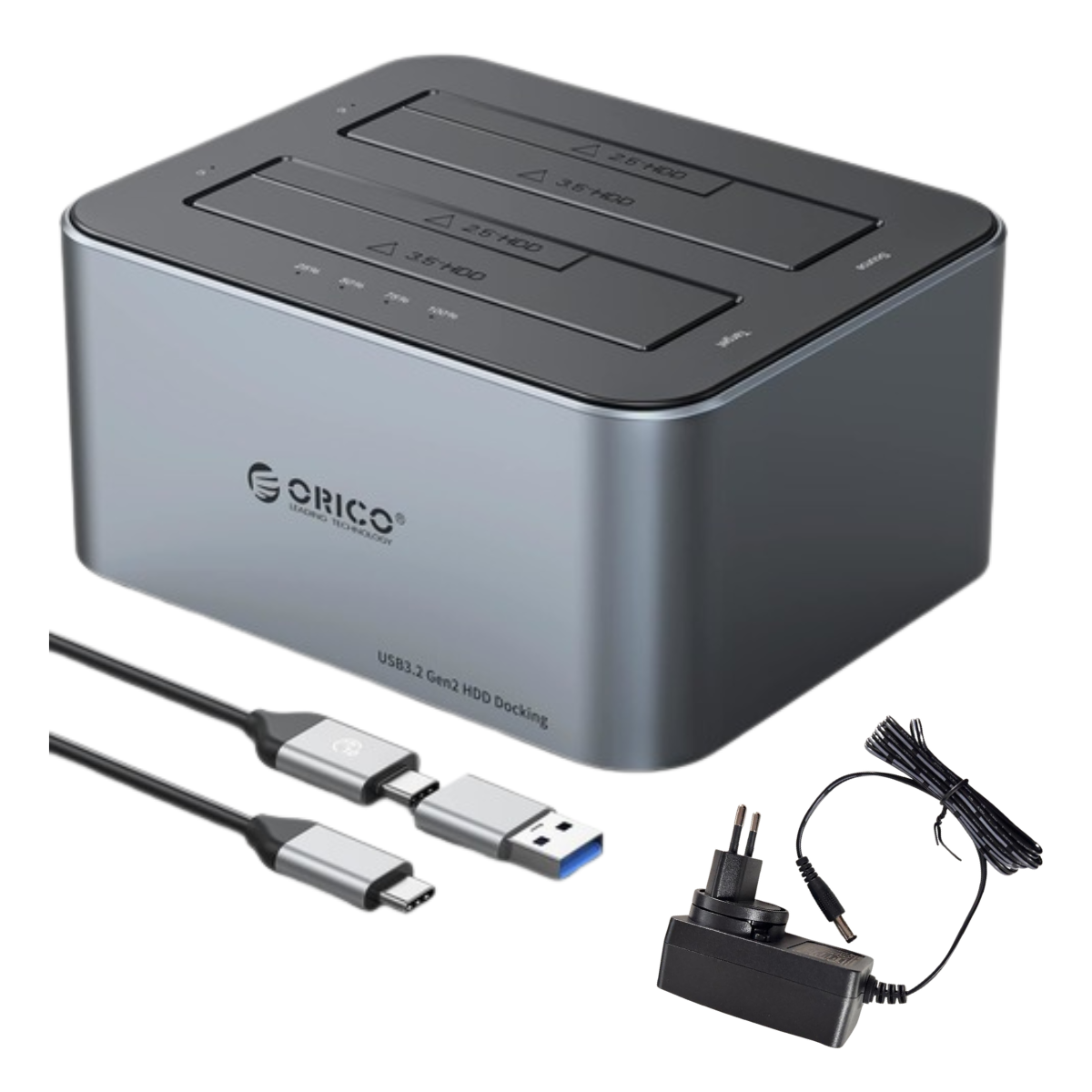 Dockstation Type-c/ Usb3.2 Gen 2 Para Hd 3.5" E 2,5" Jc-doctyc 