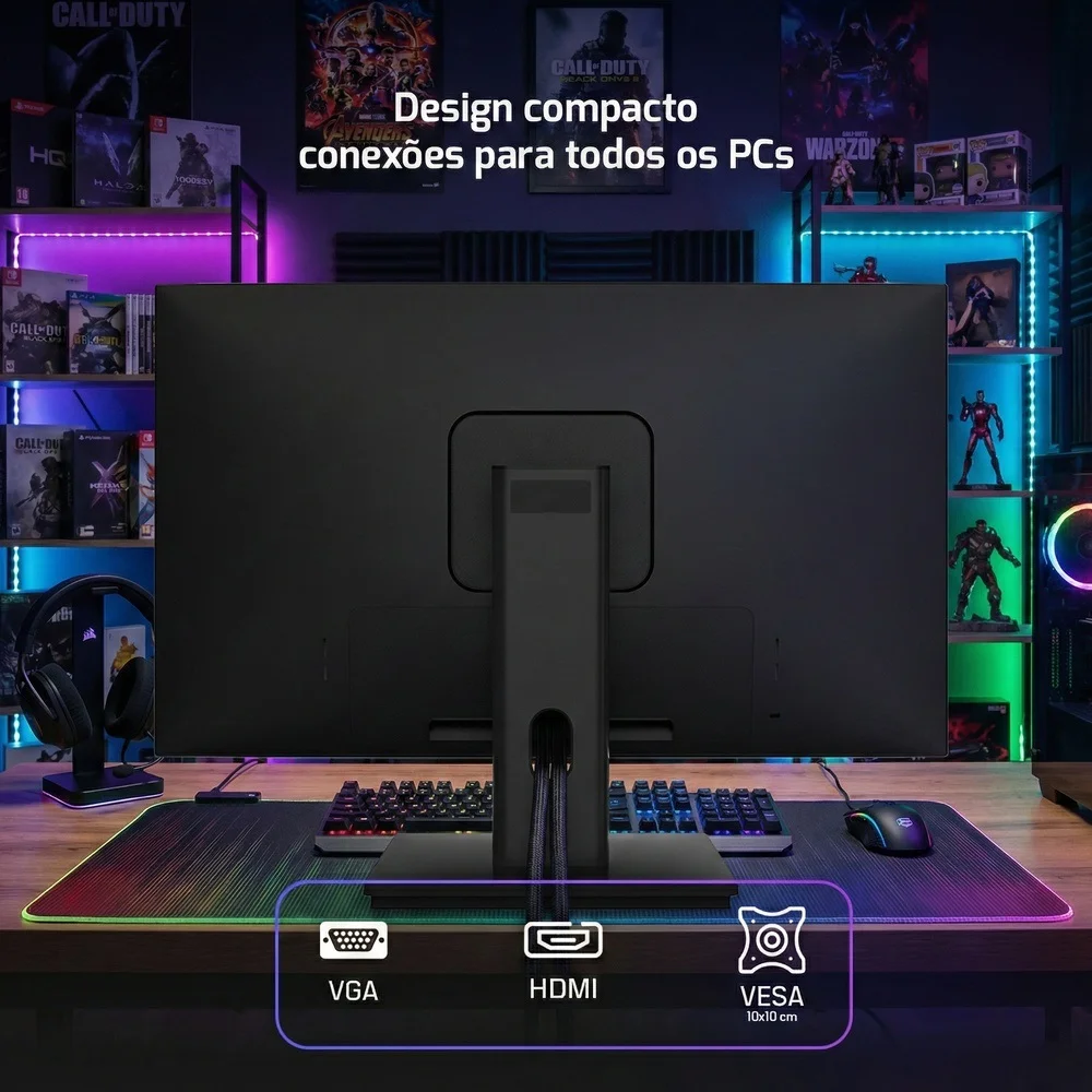 Imagem 3 de 4 do produto Monitor Gamer Hq 24",100hz, Fullhd+ 1920x1080, HDMI, Vga, Vesa, Ajuste De Inclinação Widescreen M24100hqg