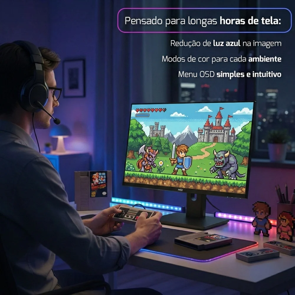 Imagem 4 de 4 do produto Monitor Gamer Hq 24",100hz, Fullhd+ 1920x1080, HDMI, Vga, Vesa, Ajuste De Inclinação Widescreen M24100hqg