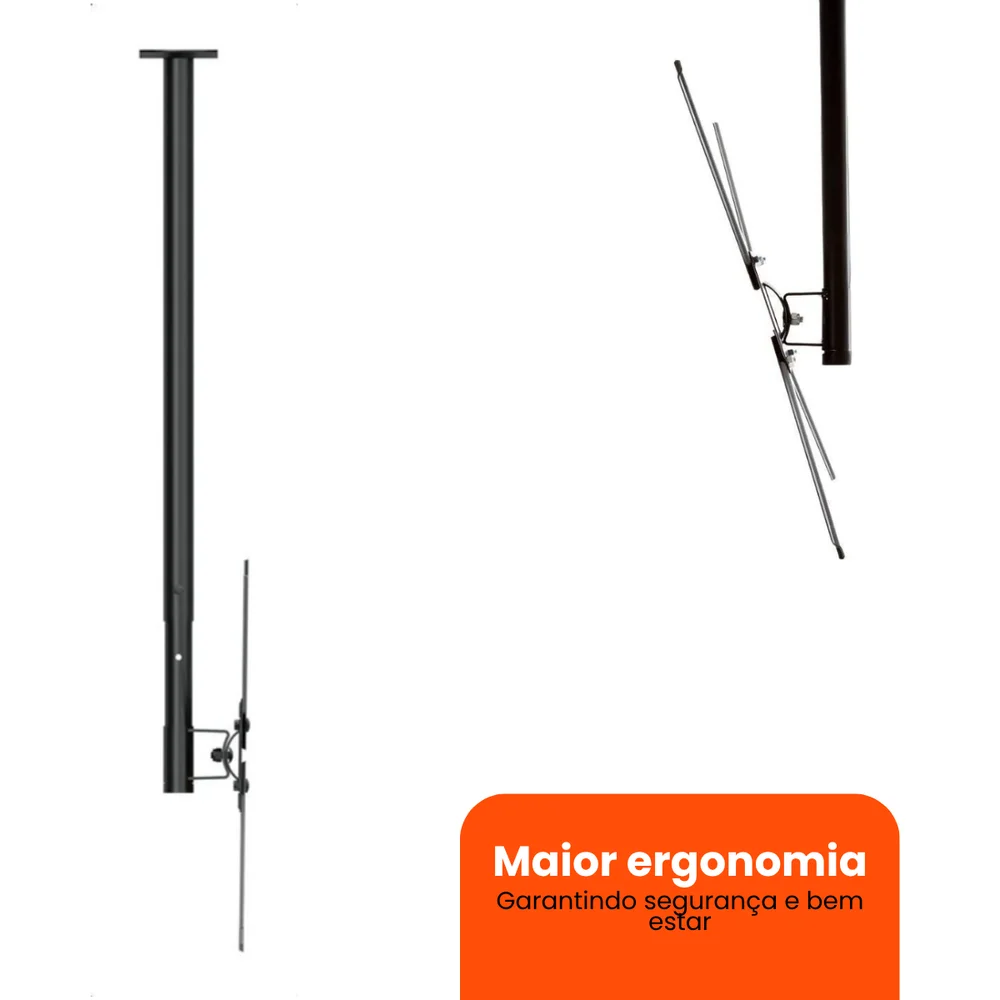 Imagem 3 de 5 do produto Suporte De Teto Para Tv 10'' Até 60'' Com Ajuste De Ângulos E Giro 360º Mvirtuar Smv1050