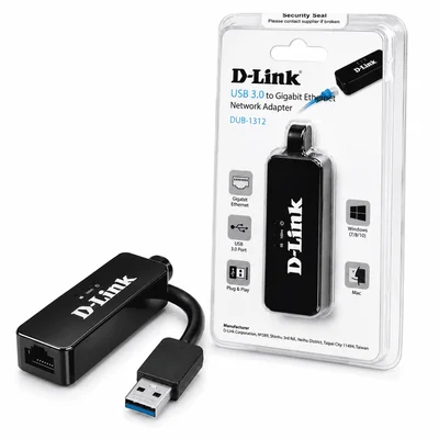 Adaptador Extensor De Rede Usb 3.0 Ethernet Rj45 Gigabit D-link Dub-1312 1gbps