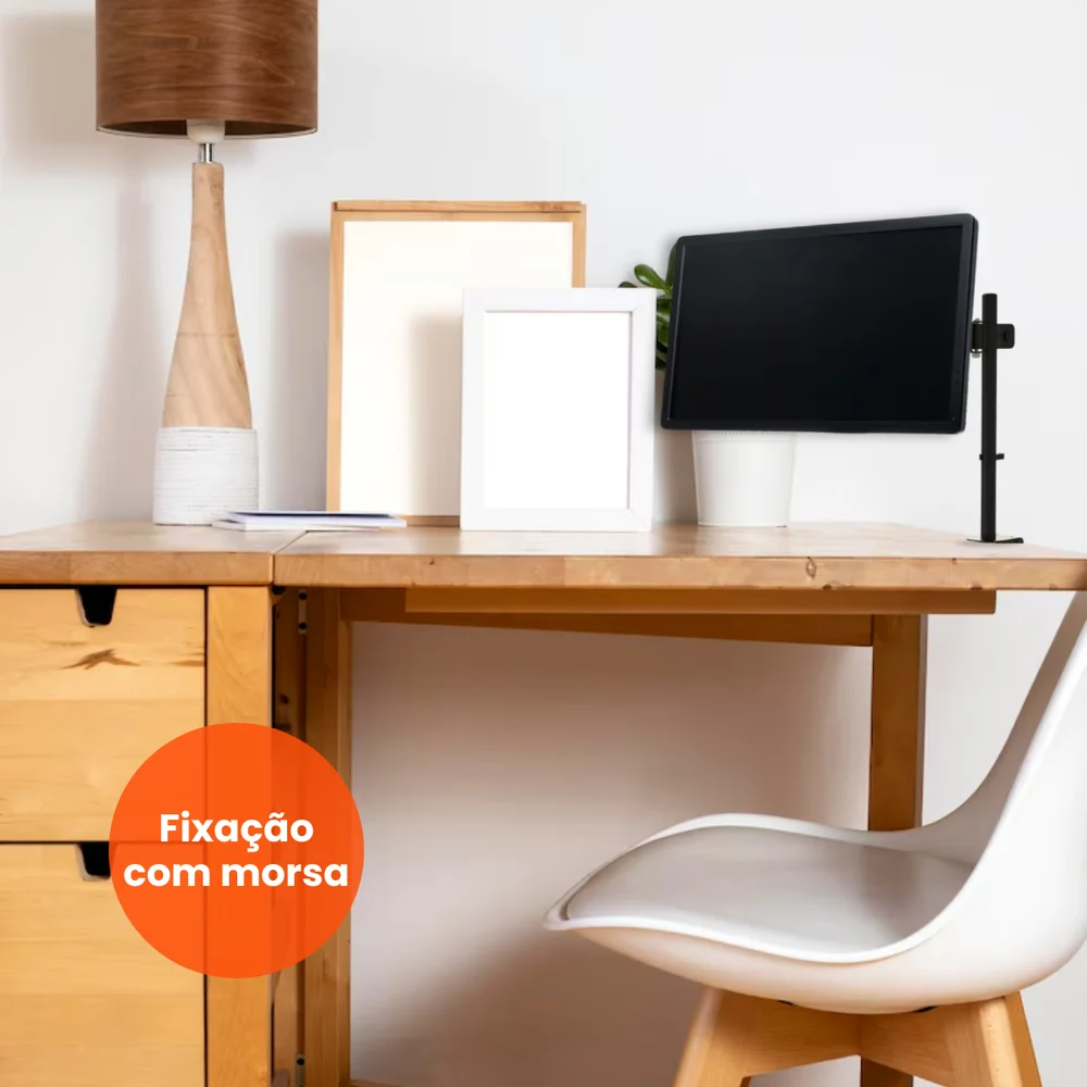 Imagem 2 de 5 do produto Suporte Articulado Para Monitor LED E Lcd De 13'' A 27” Preto Mvirtuar- Mvm812