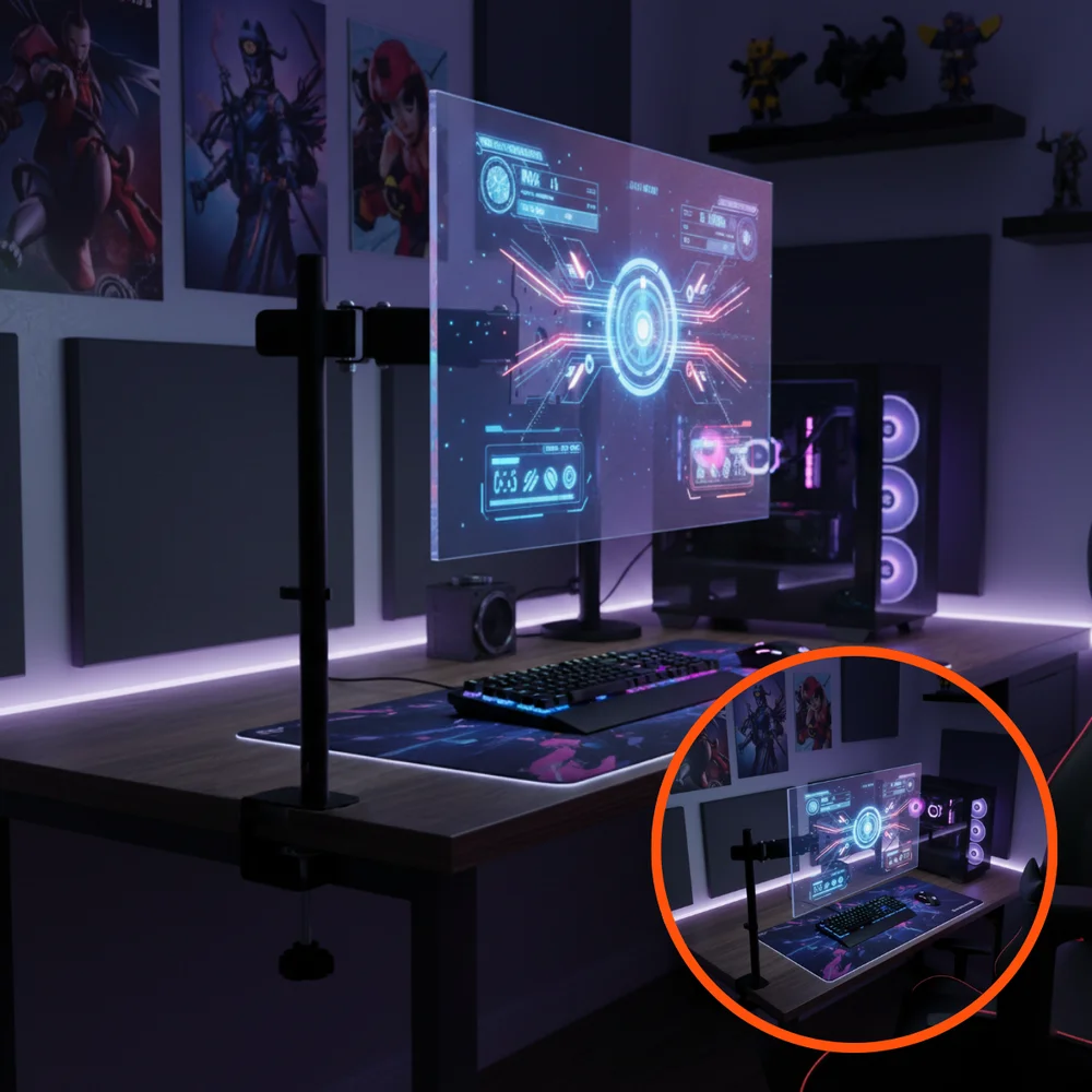 Imagem 3 de 5 do produto Suporte Articulado Para Monitor LED E Lcd De 13'' A 27” Preto Mvirtuar- Mvm812