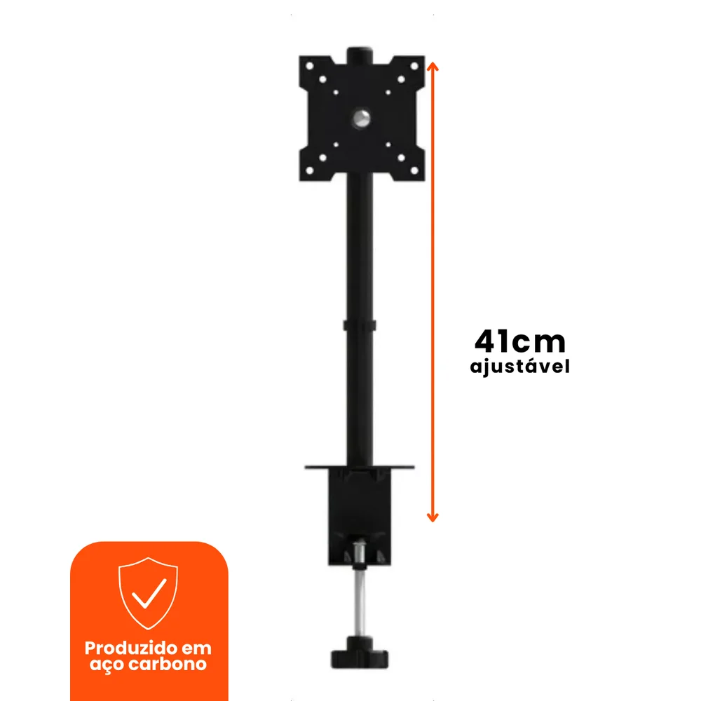 Imagem 5 de 5 do produto Suporte Articulado Para Monitor LED E Lcd De 13'' A 27” Preto Mvirtuar- Mvm812